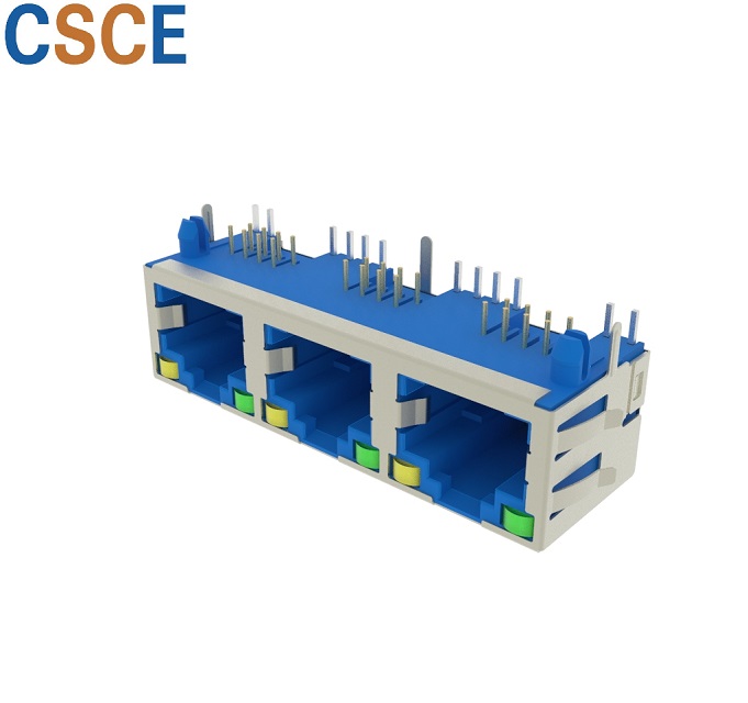 56S LED 1*3 8P8C EMI D型